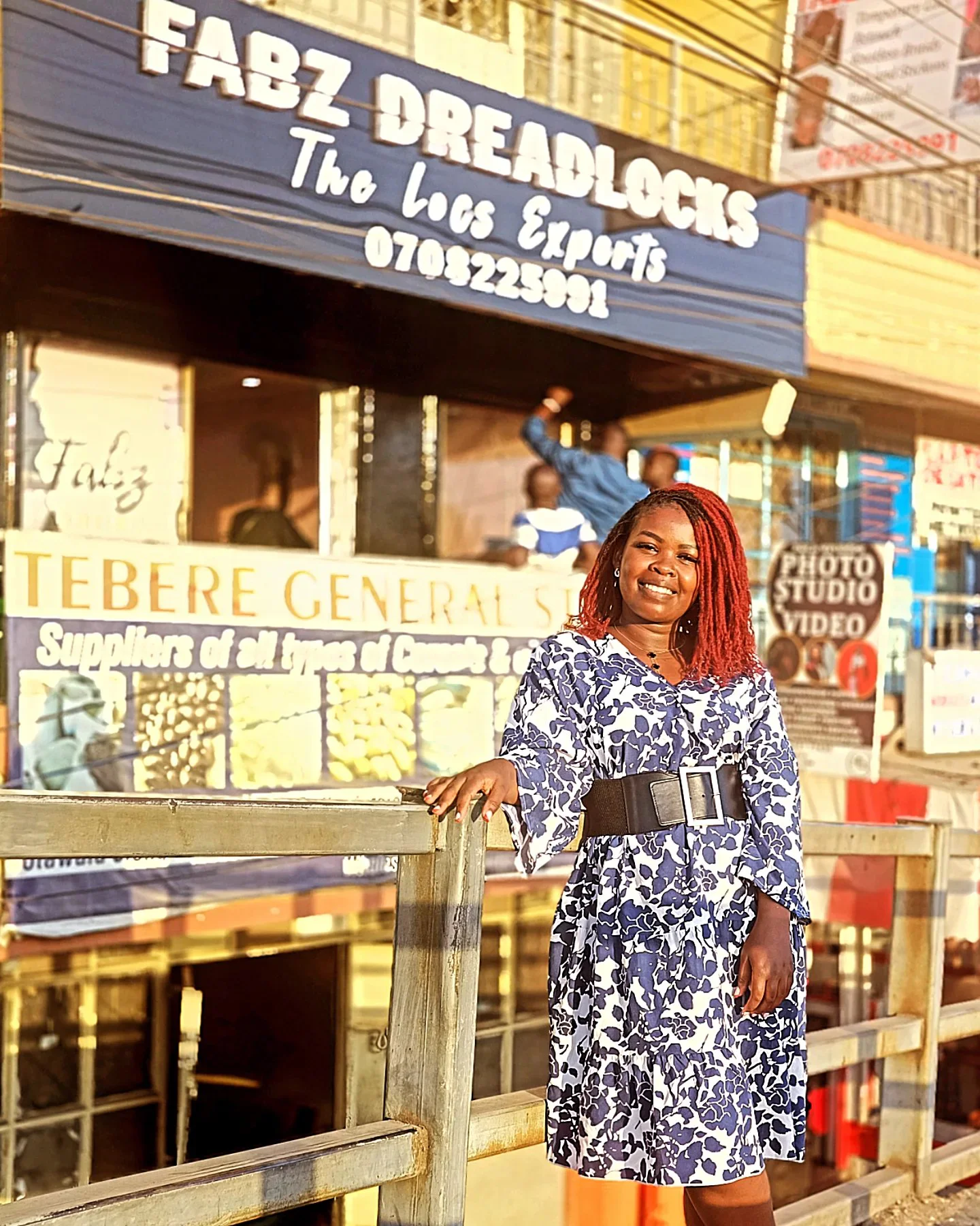 Fabritiziah Sammy, founder of Fabz Hair and Beyond, outside the CBD branch