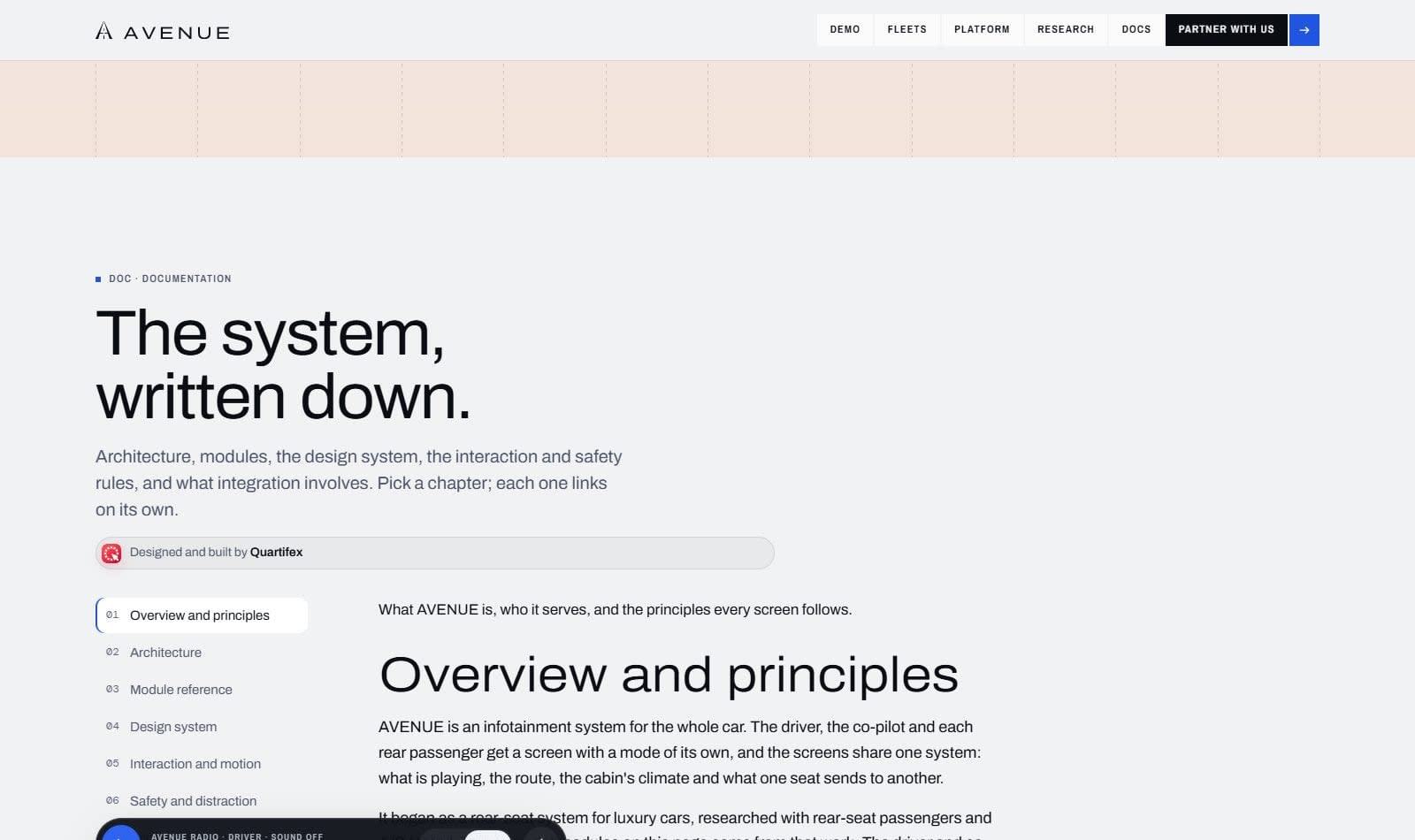 The documentation: architecture, modules, safety, accessibility