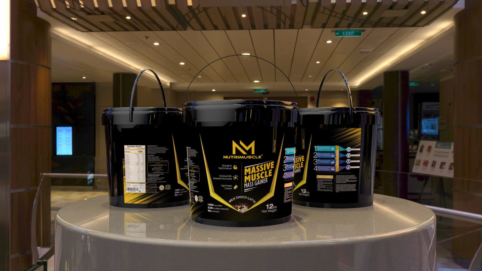 3D bucket in a retail scene