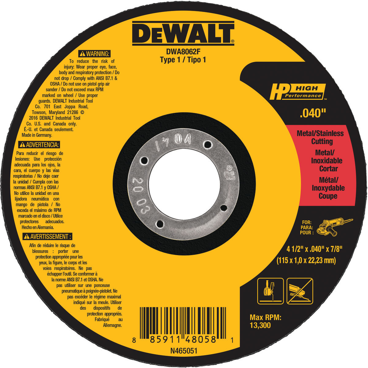 DEWALT DWA8062F Image 1