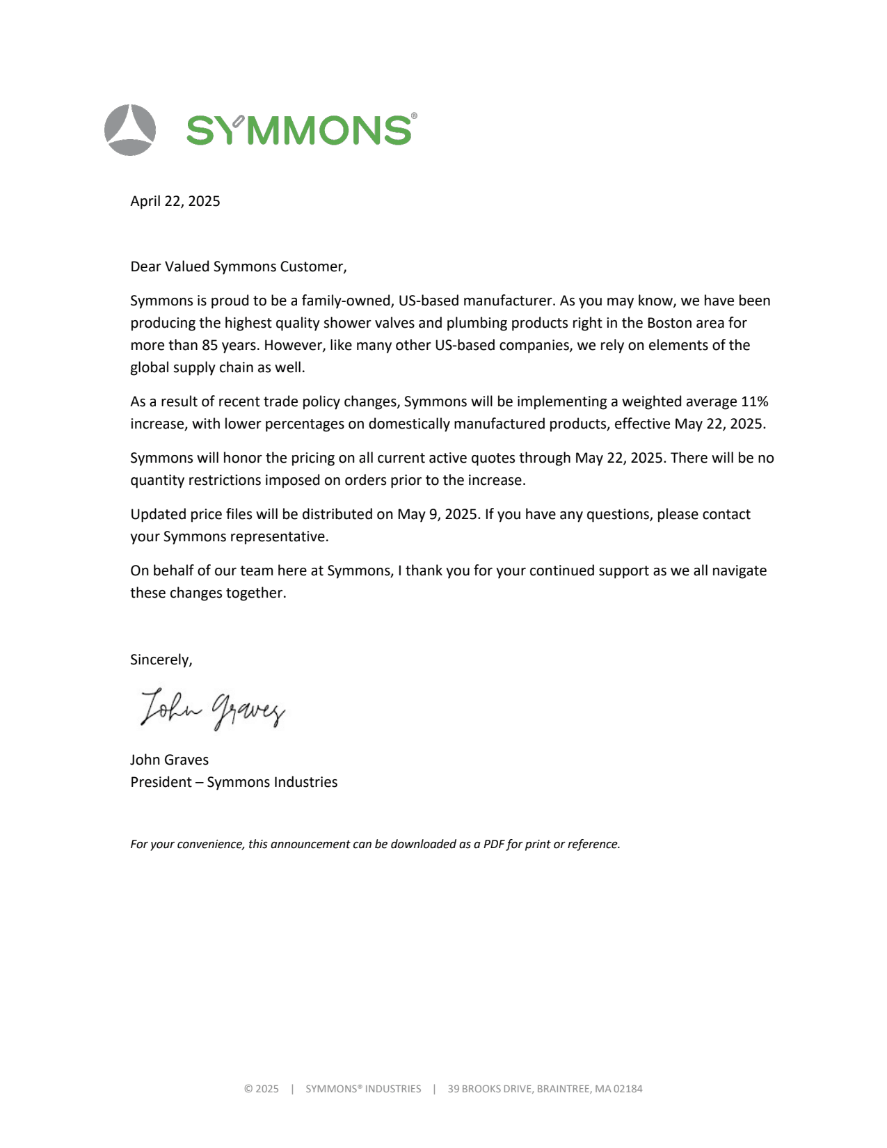Increase Notice