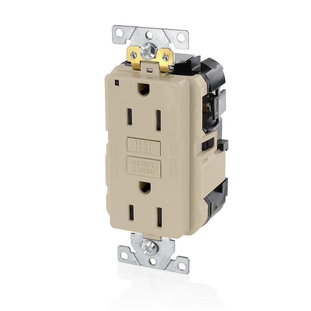 Leviton G5262-WTE 15A-125V Extra-Heavy Duty Industrial Grade Weather Tamper Resistant Duplex Self Test Gfci Receptacle Black 15 Amp - View #9