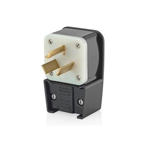 Leviton 9432-P Industrial Grade 30 Amp 125/250V Straight Blade Angle Plug – Heavy Duty & Grounded