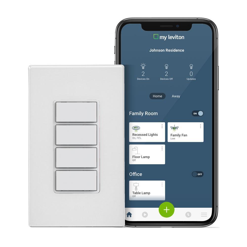 LEVITON DW4BC-1BW DECORA SMART WI-FI 4 BUTTON CONTROLLER | Bartle ...