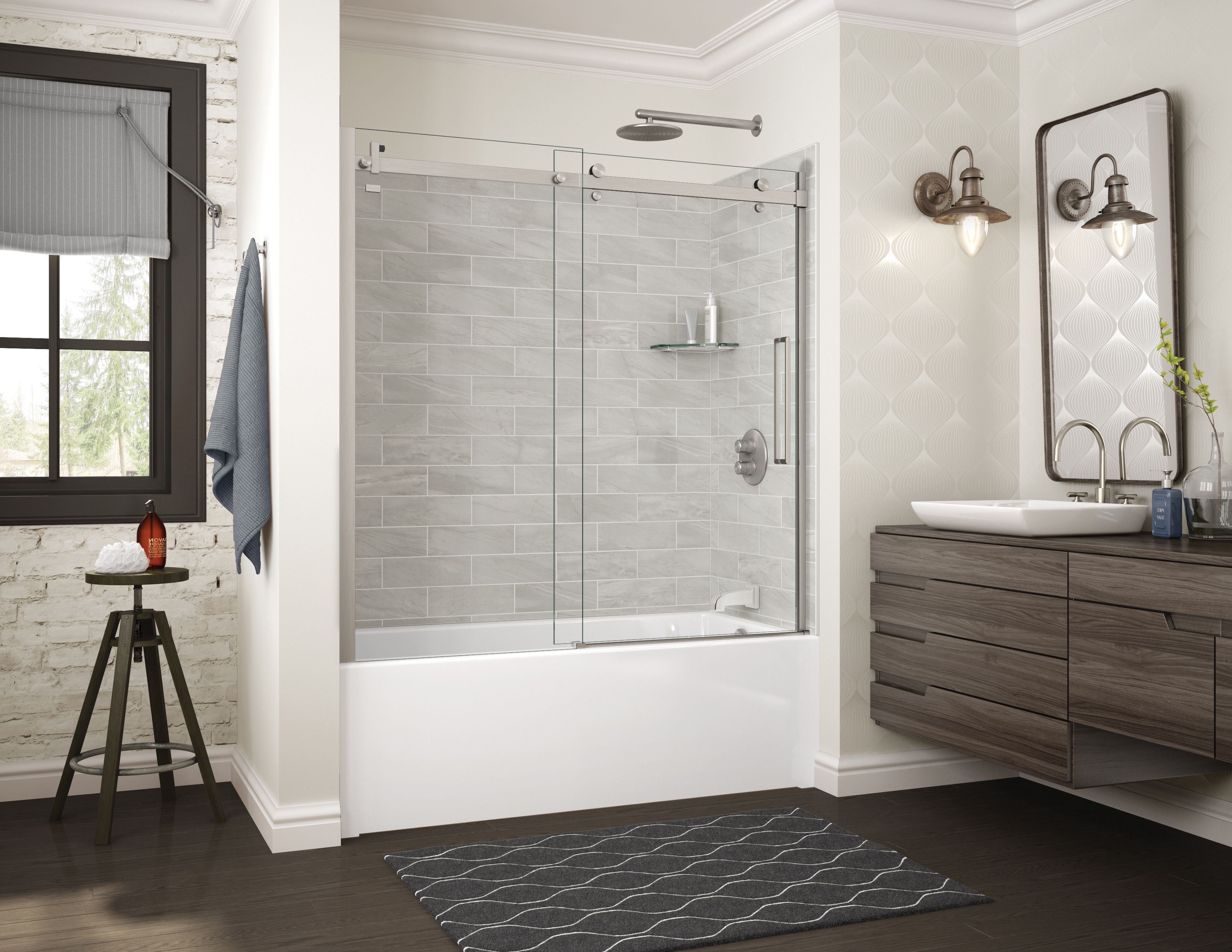 MAAX 103424-312-504 UTILE 6030 TUB & SHOWER WALL ORGANIK PERMFROST