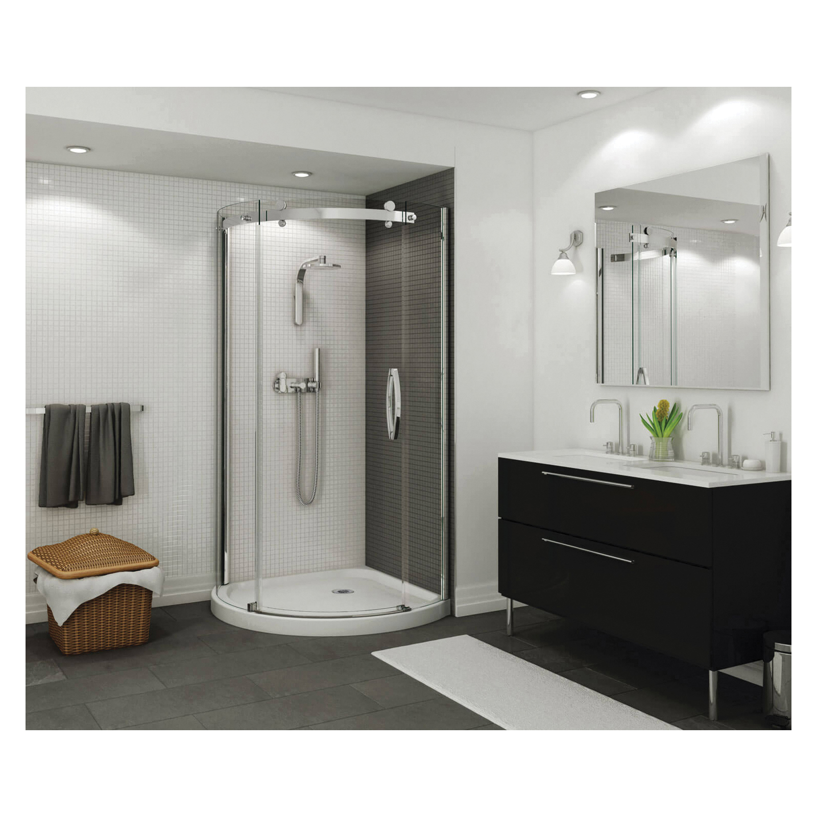 MAAX 139399-R-900-084 HALO 36X76 8MM ROUND RIGHT HAND SLIDING DOOR