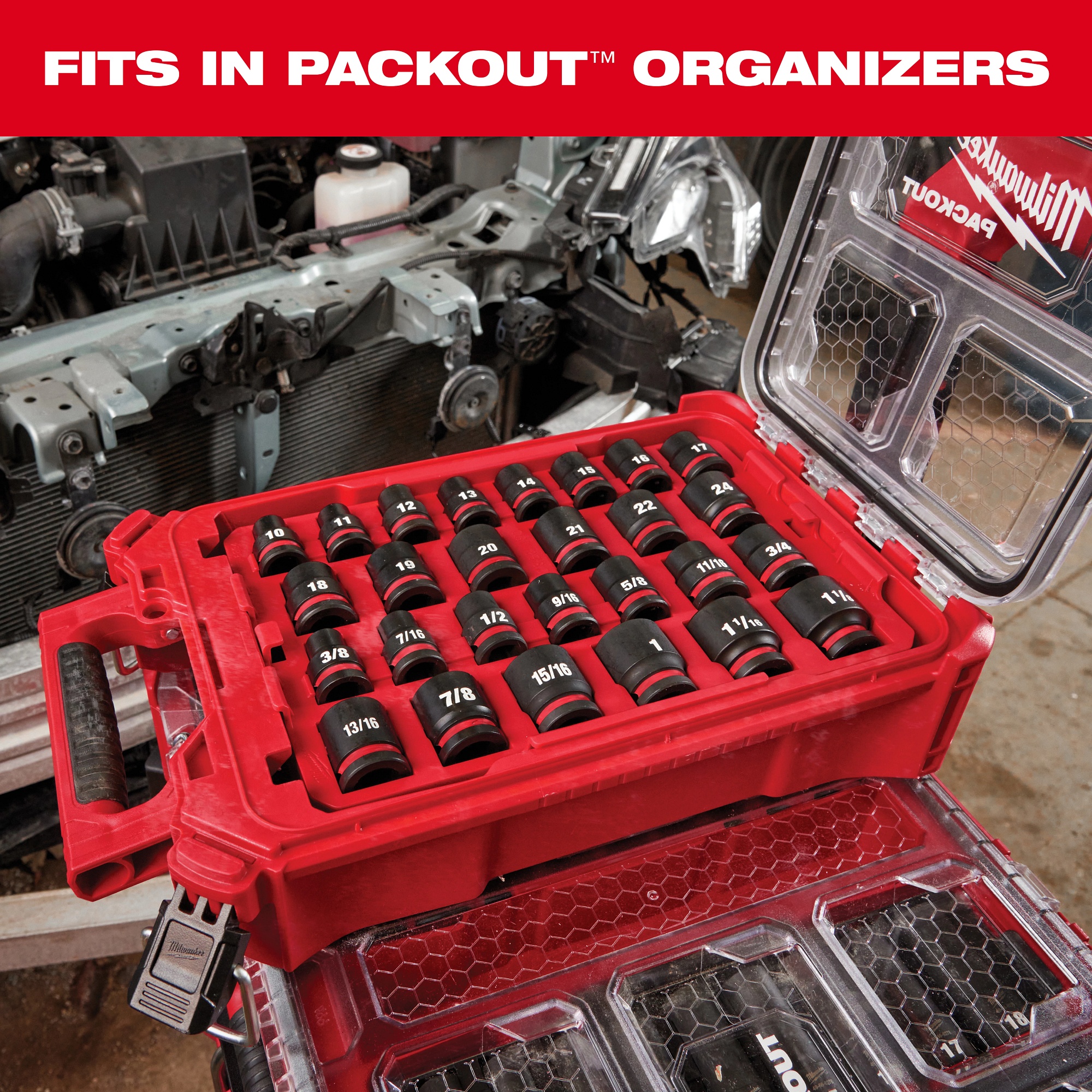 MILWAUKEE 49-66-6800 SHOCKWAVE IMP 3/8 DR 17PC SAE PO SET | Bartle