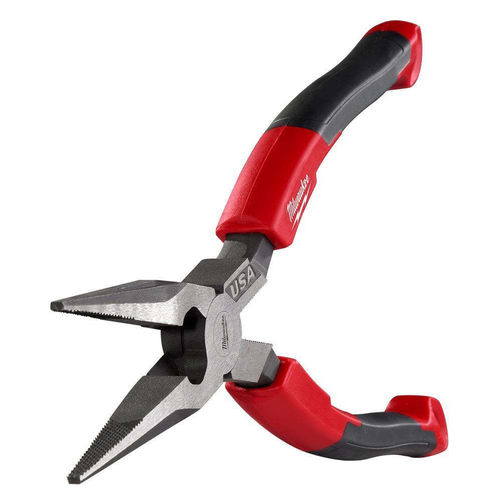 MILWAUKEE MT555 8 LONG NOSE COMFORT GRIP PLIERS | Bartle & Gibson