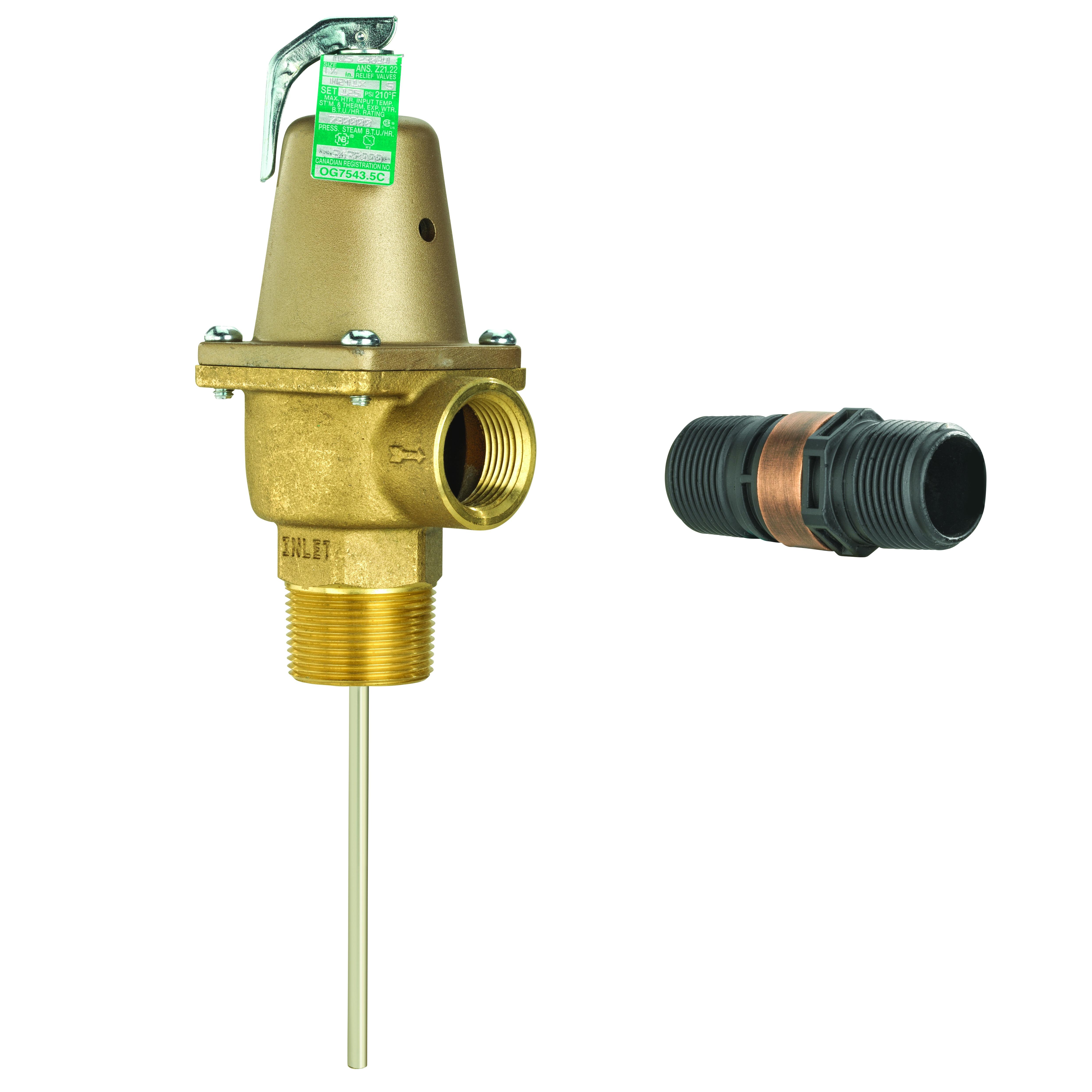 WATTS F318820 N241X-5 1-1/4 210F 125PSI TEMPERATURE & PRESSURE