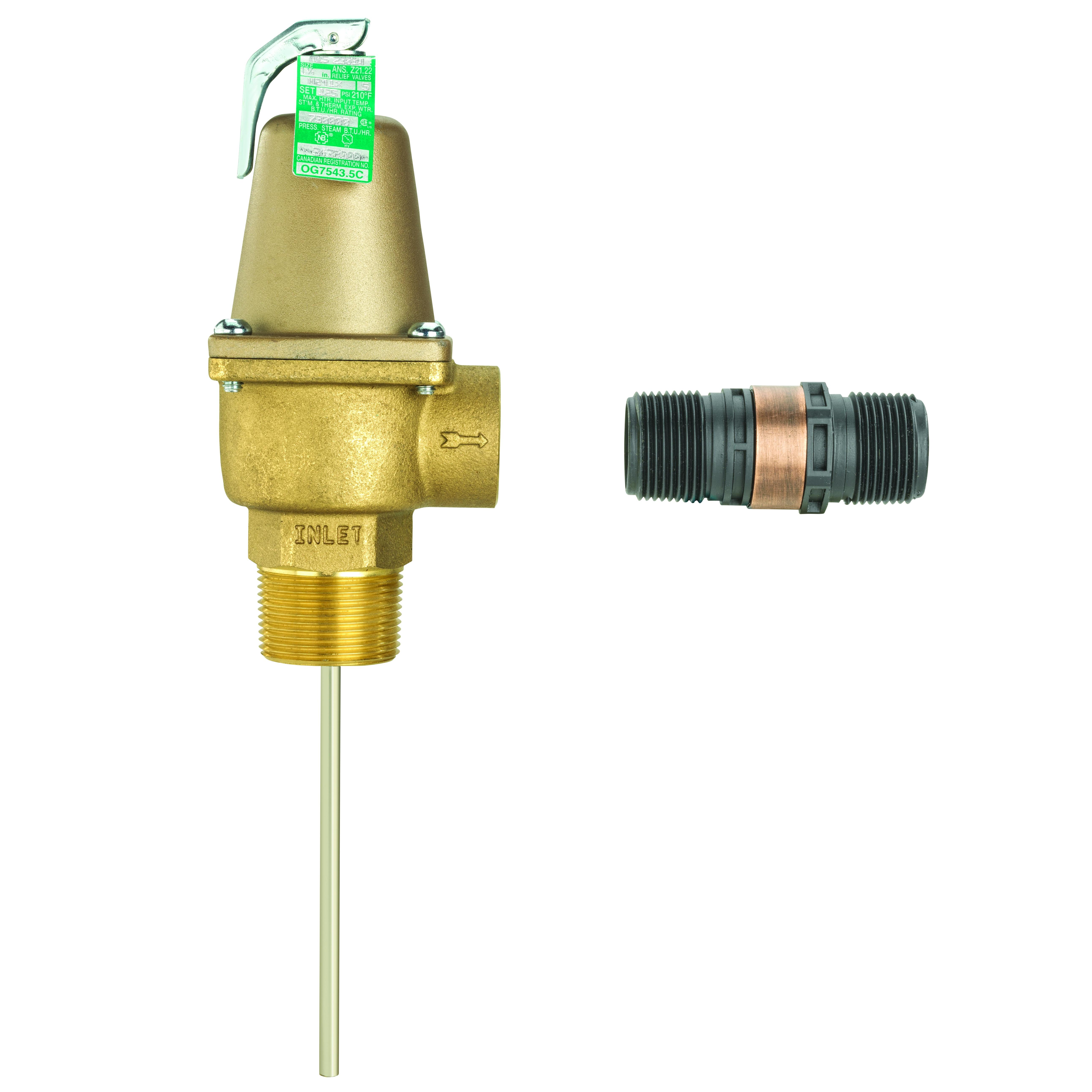 WATTS F318820 N241X-5 1-1/4 210F 125PSI TEMPERATURE & PRESSURE