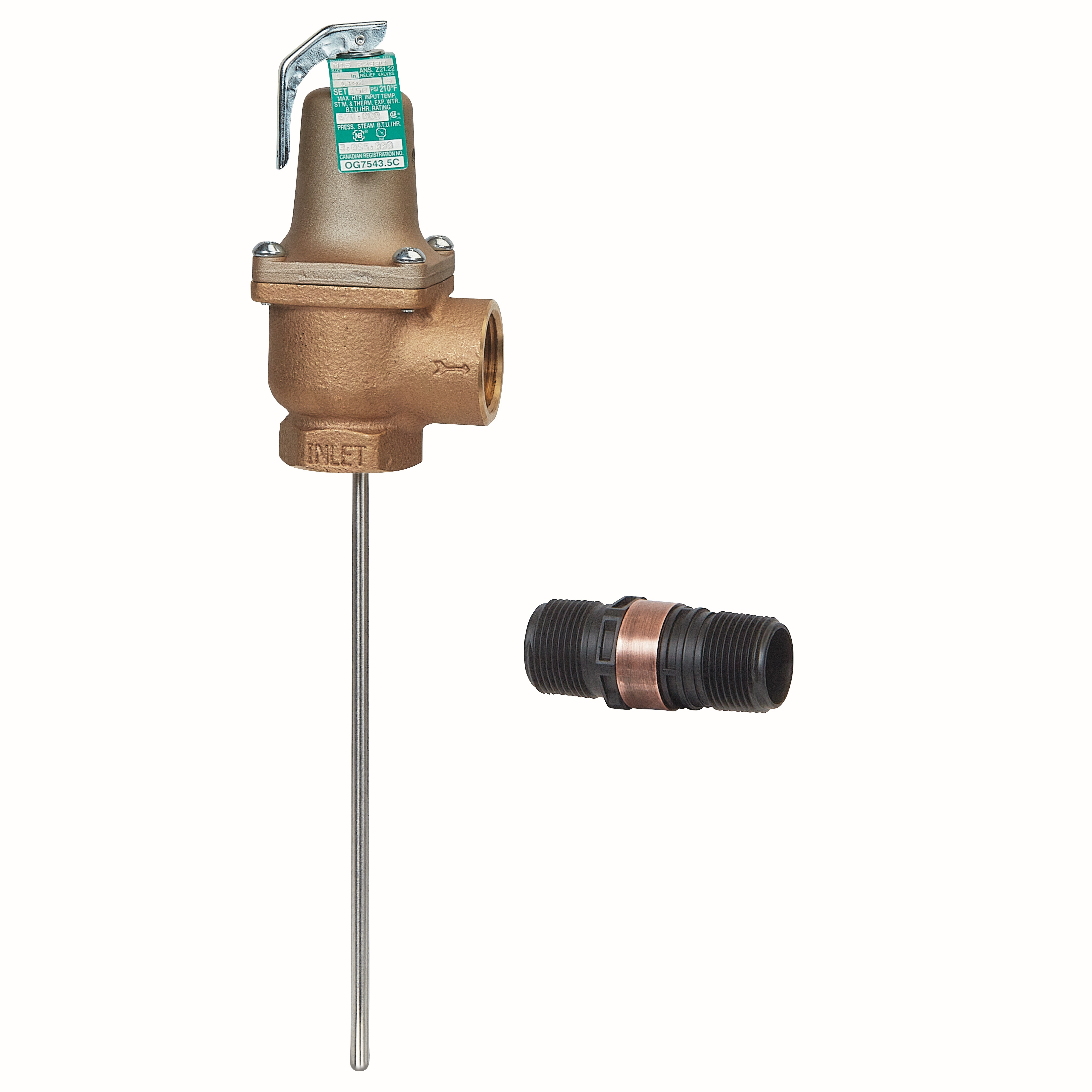 WATTS F318820 N241X-5 1-1/4 210F 125PSI TEMPERATURE & PRESSURE