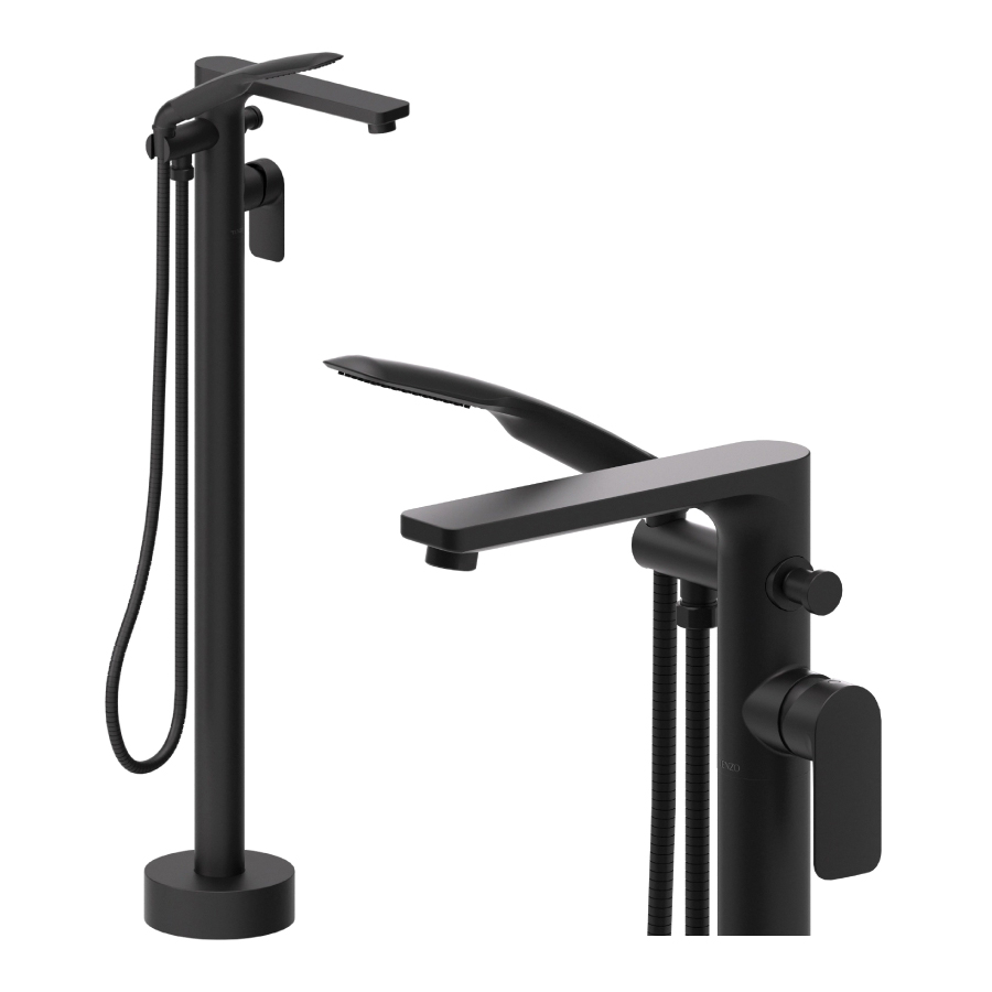 TENZO DE52-MB DELANO FREE STANDING TUB FILLER MATTE BLACK | Bartle