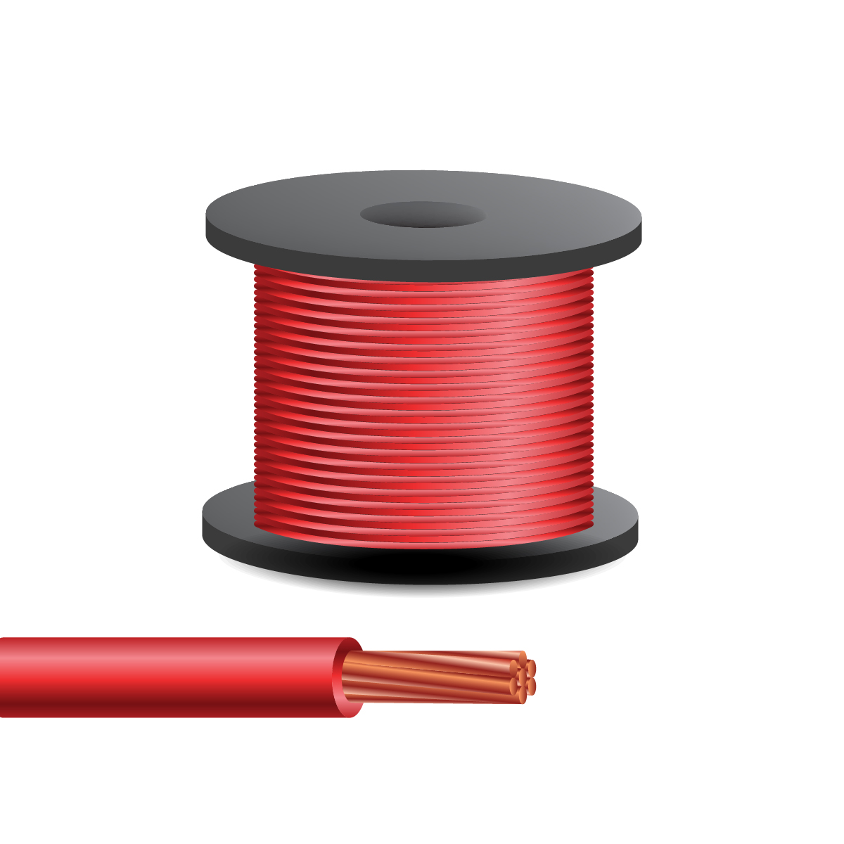 10 (300M) 7-STRAND COPPER RW90 WIRE RED | Bartle & Gibson Wholesale
