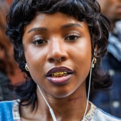 Portrait, green backdrop