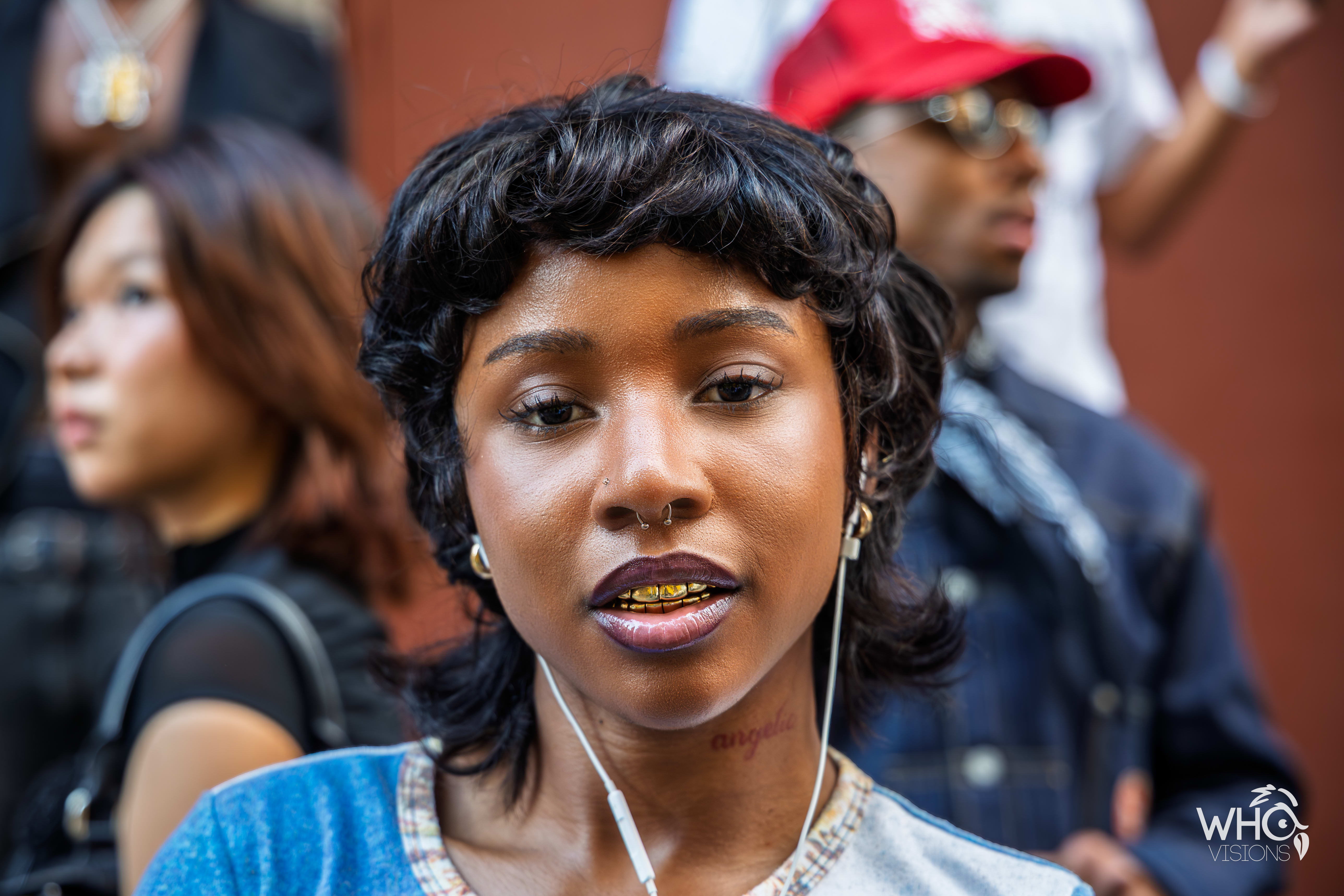 Portrait, green backdrop