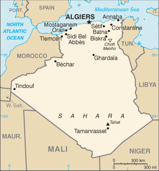 DZ country map