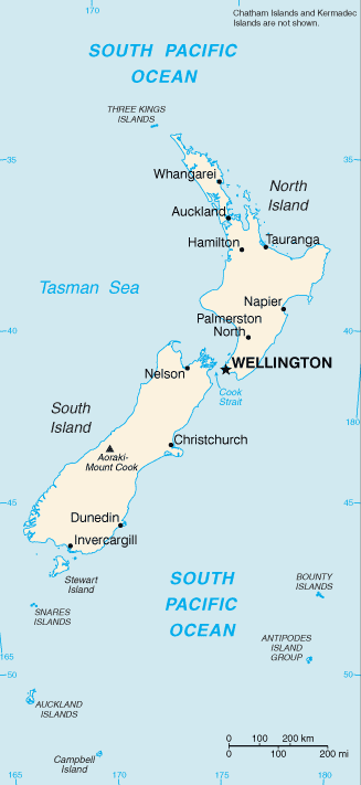 NZ country map