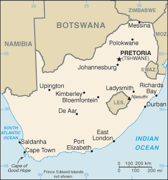 ZA country map