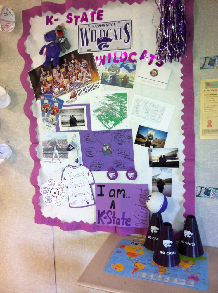 College photos and artifacts showing students the teacher's "journey".