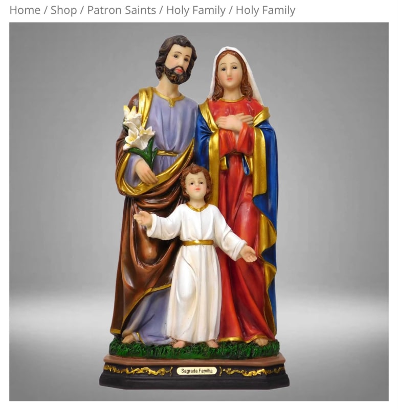Figura Sagrada Familia - San José, Virgen María y Niño Jesús