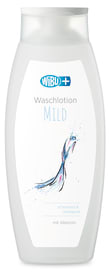 Waschlotion mit hochwertigen Pflegestoffen für die tägliche schonende Reinigung von Haut und Haaren.