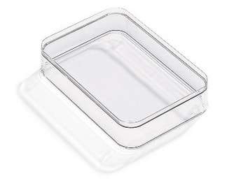 Stapeldeckel aus Polycarbonat, glasklar, passend für melipul Pflegeschalen und Ausgabetabletts. Zum Abdecken der Becher-Tabletts oder als Zwischenelement beim Stapeln.