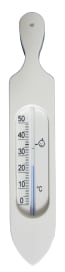 Gut ablesbares Badethermometer mit natürlicher Messflüssigkeit aus Pflanzenöl. Meßbereich bis 50 Grad