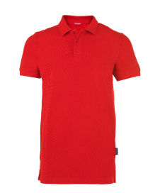 Polo-Shirt mit modischerm, körperbetontem Schnitt, verstärktem Nackenband, 3 Knopfleiste. Aus 65% Baumwolle und 35% Polyester - 220 g/qm