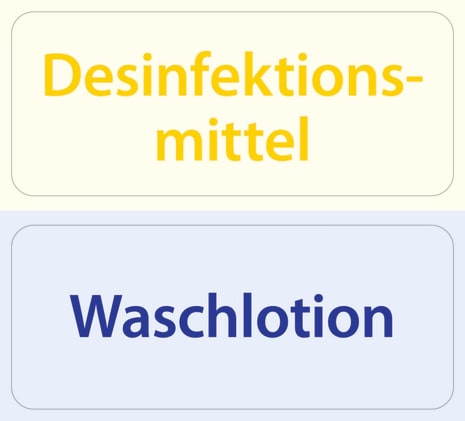 Aufkleber Desinfektionsmittel/Waschlotion Bild 1