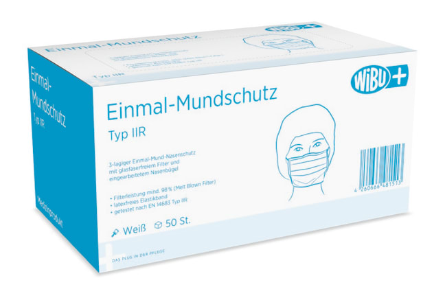 WiBUplus Einmal-Mundschutz 3-lagig Typ IIR (50er-Pack) Bild 2