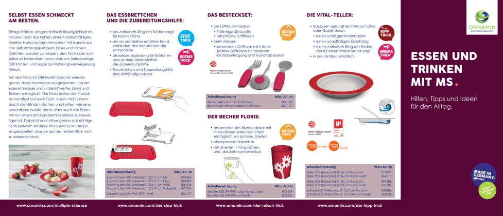 Ornamin Flyer "Essen und Trinken mit MS" Bild 2