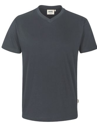 Kurzarm T-Shirt für Herren mit V-Ausschnitt, schmalem Halsbündchen und Nackenband. Waschbar bis 60°C. Bild 1