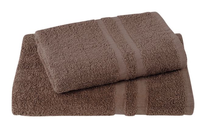Saugfähiges und flauschiges Duschtuch im 2 Steifen Design aus 100% Baumwolle in verschiedenen Farben. Zu der Walkfrottier-Serie gehören Sauna-, Hand- und Gästetuch, sowie Seiflappen & Waschhandschuh. Bild 1