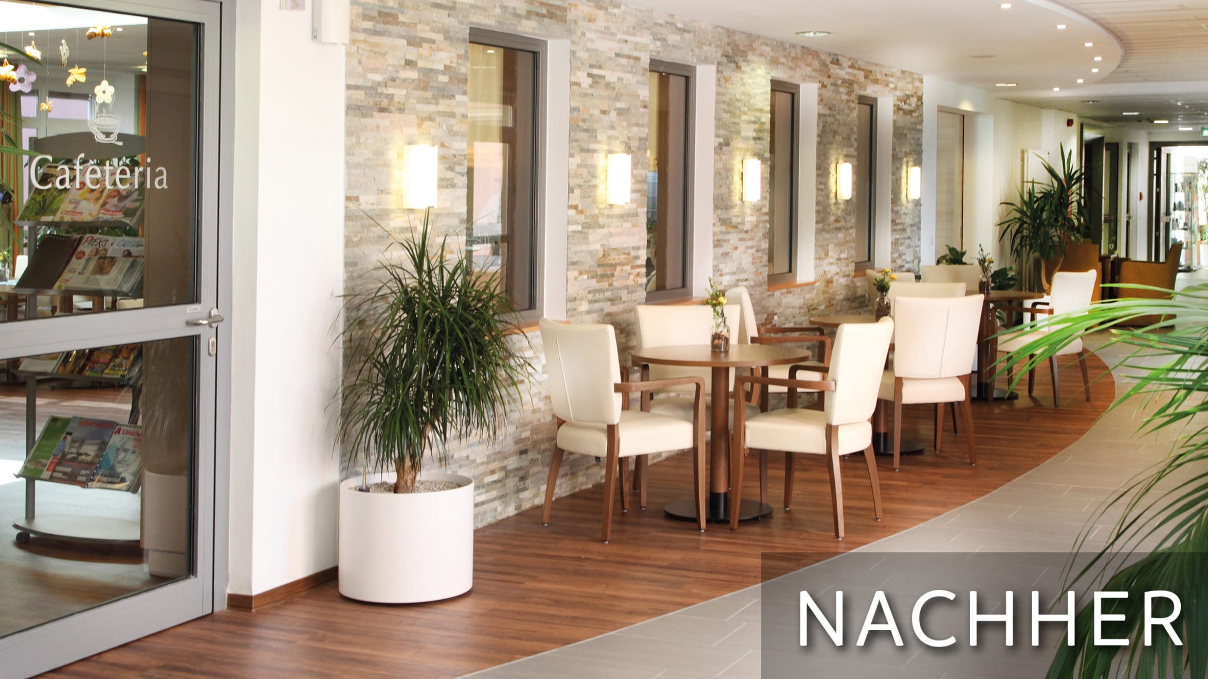 Neue Einrichtungsgestaltung des Bistrobereichs im Rahmen der Sanierung 