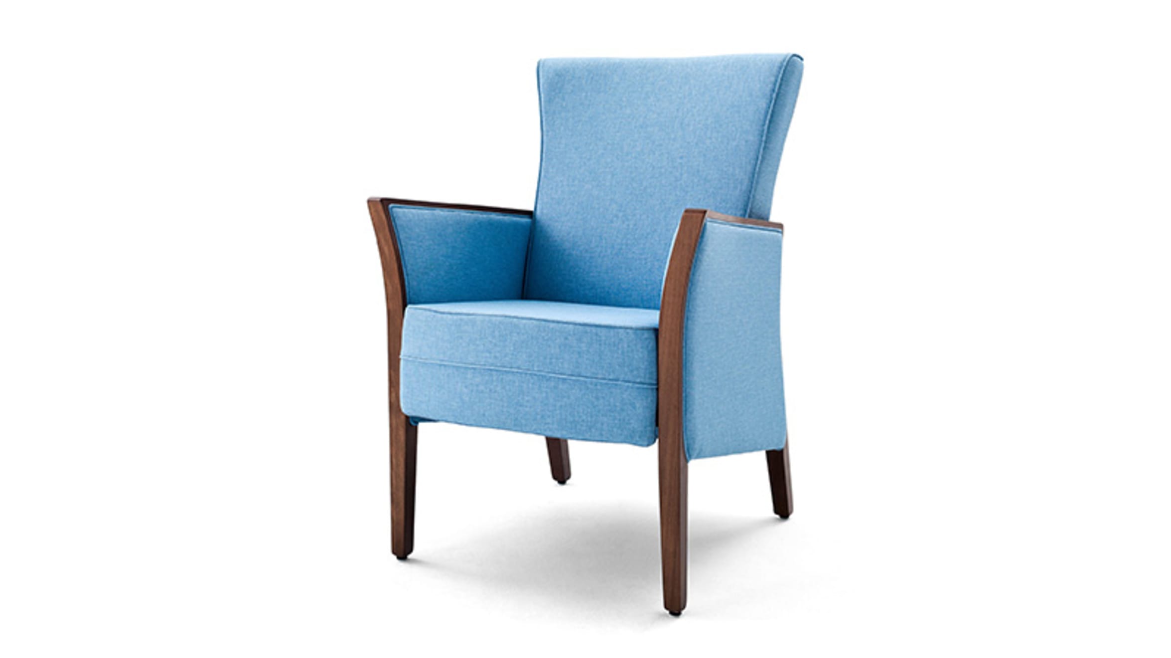 Kimm Lounge Sessel mit Sichtholz-Armlehnen von WiBU DESIGN