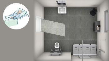 Badezimmer für immobile, schwerstpflegebedürftige Bewohner