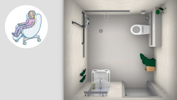 Barrierefreies Badezimmer für stark in Ihrer Mobilität eingeschränkte Bewohner