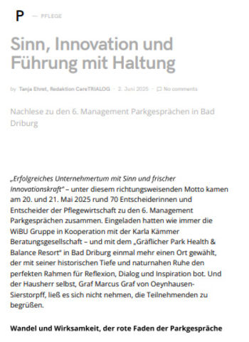 Parkgespräche 2025 im CareTRIALOG