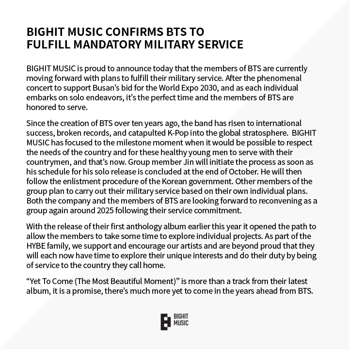 Member BTS yang Siap Ikuti Wajib Militer Tahun Ini