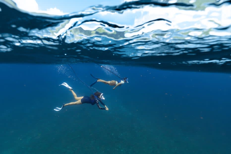 Le dispositif Easybreath Dive de Decathlon avec sa Smart Station flottante