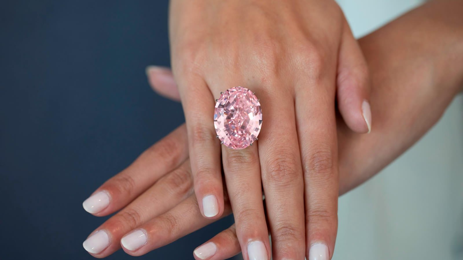 Le diamant Pink Star, présenté lors d'une vente aux enchères