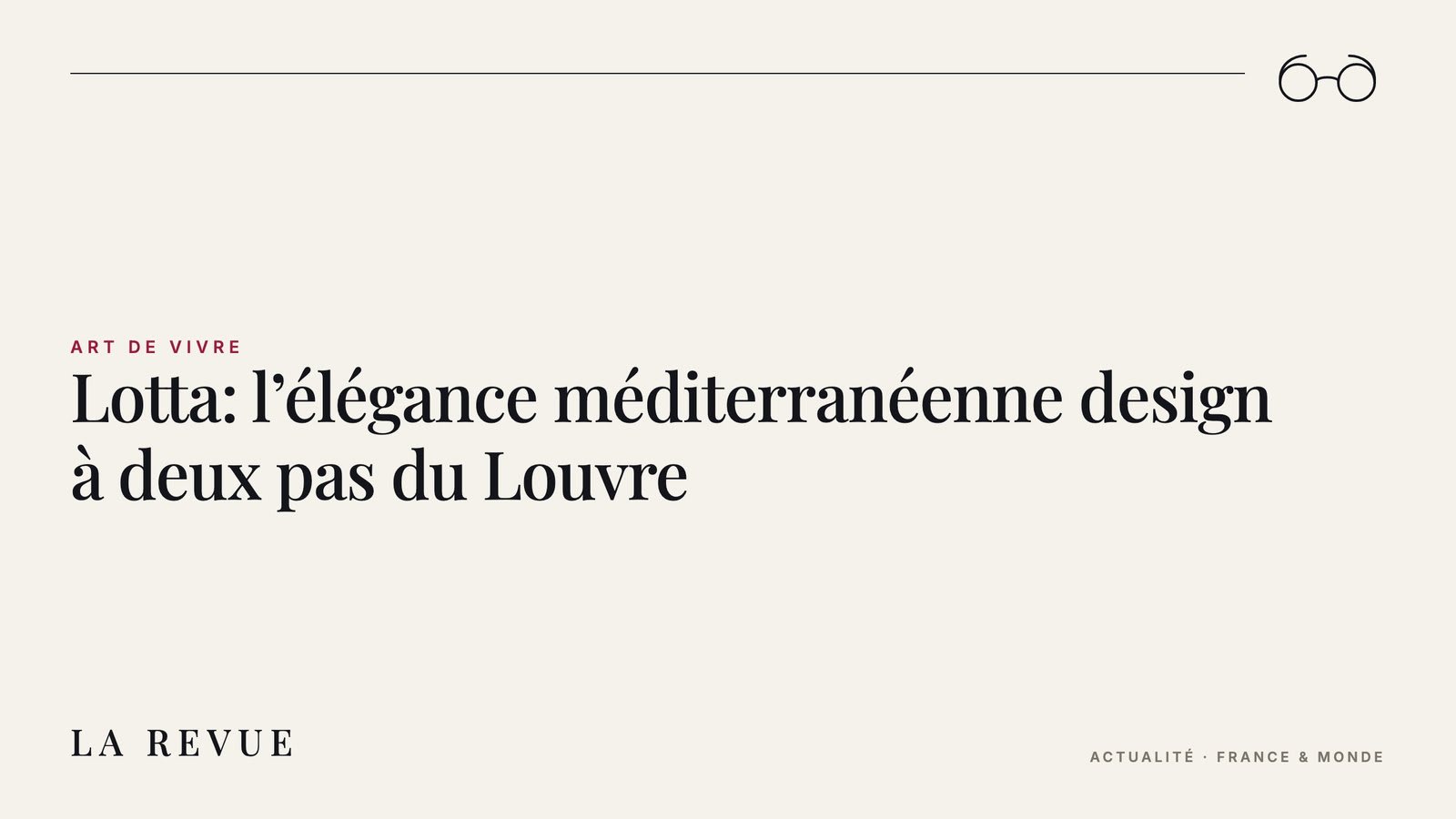 Lotta: l’élégance méditerranéenne design à deux pas du Louvre