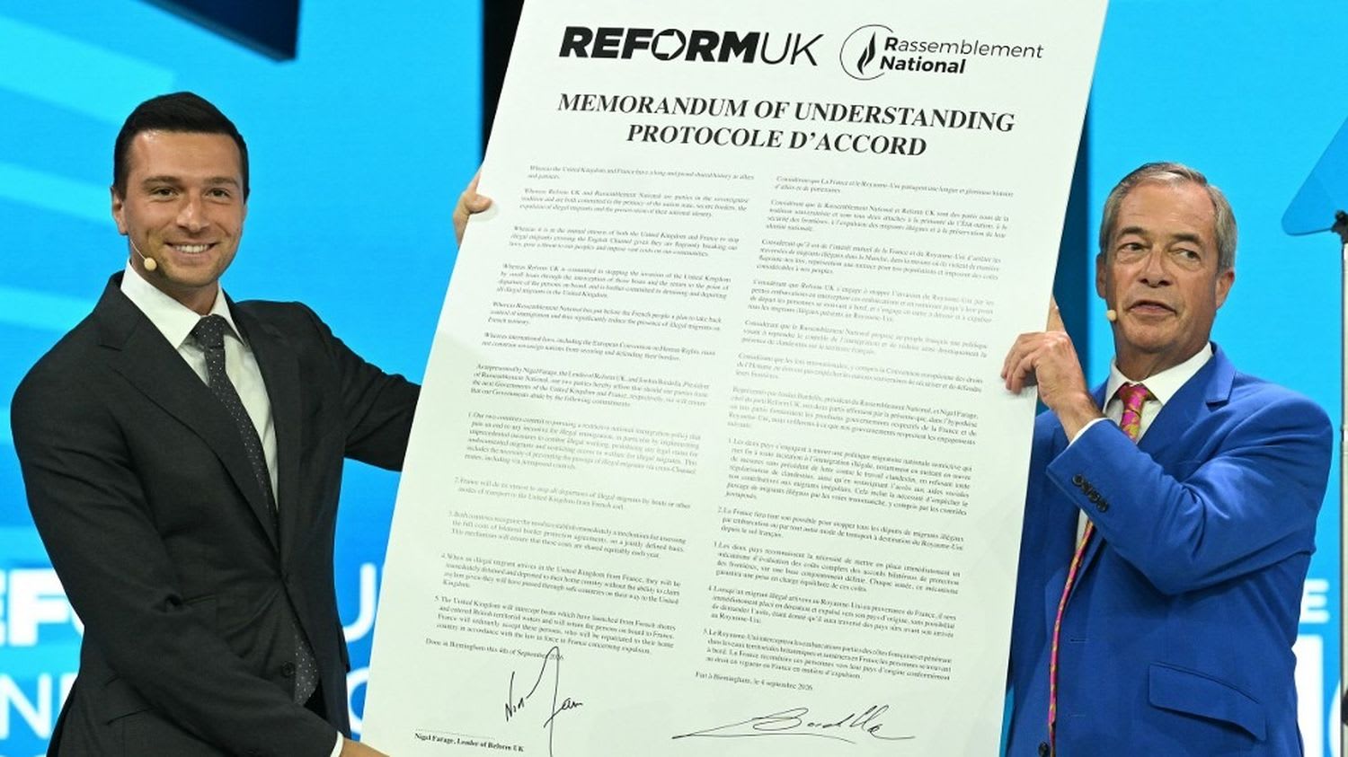 Immigration : l'accord entre Jordan Bardella et Nigel Farage suscite une vive controverse