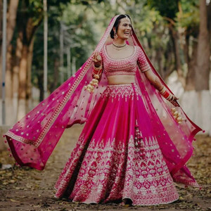 Pink Bridal Lehenga with heavy Embellishments Pink Bridal Lehenga with heavy Embellishments