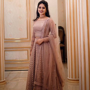 Bridal Lehenga with Silver Zari and Bead Embellishments Bridal Lehenga with Silver Zari and Bead Embellishments