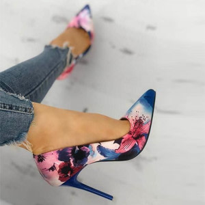 Floral Printed Toe High Heel Sandals Floral Printed Toe High Heel Sandals