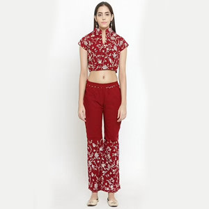 Parsi Embroidery on a Red Dress Parsi Embroidery on a Red Dress