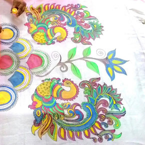 Simple Fabric painting design for Saree Suit Dupatta etc Sketch provided    YouTube