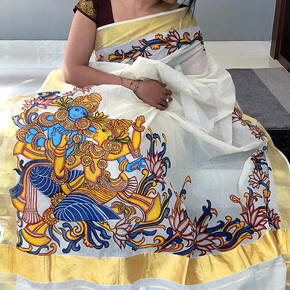 Hand Painted Traditional Fabric Mural Painting