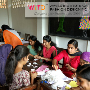 Preparing flower design with white tissue paper Preparing flower design with white tissue paper
